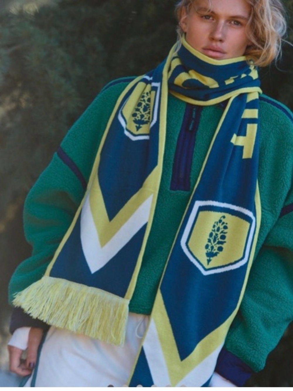 FP Movement Big League Reversible Scarf - Honeydew BNWT